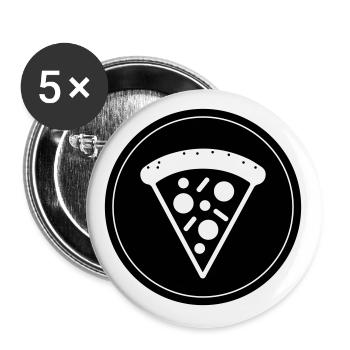 Cercle d’icônes de pizza - Lot de 5 grands badges (56 mm) - blanc - Devant