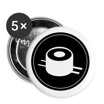 Sushi icon Kreis - Buttons groß 56 mm (5er Pack) - Weiß - Vorne