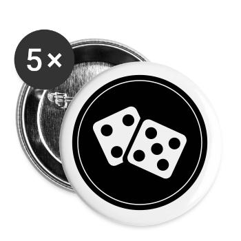 Dice Casino Circle - Buttons large 2.2''/56 mm (5-pack) - white - Front