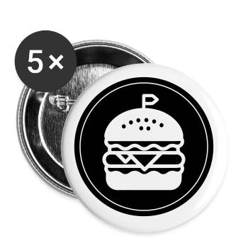 Cercle d’icônes de hamburger - Lot de 5 grands badges (56 mm) - blanc - Devant
