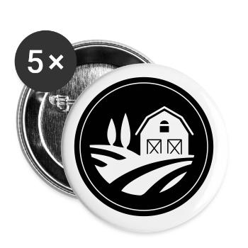 Farm Harvest Circle - Buttons large 2.2''/56 mm (5-pack) - white - Front