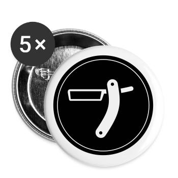 Shaving Barber Circle - Buttons large 2.2''/56 mm (5-pack) - white - Front