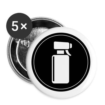 Barber Frisör Kreis - Buttons groß 56 mm (5er Pack) - Weiß - Vorne