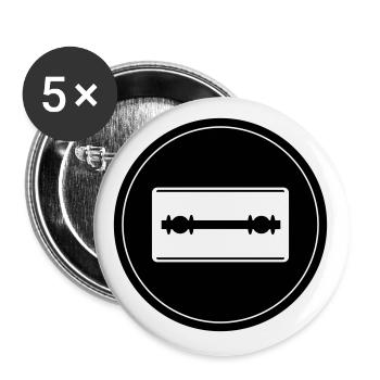 Razor Blade Icon Circle - Buttons large 2.2''/56 mm (5-pack) - white - Front