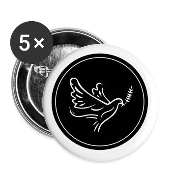 Pigeon Circle - Buttons large 2.2''/56 mm (5-pack) - white - Front