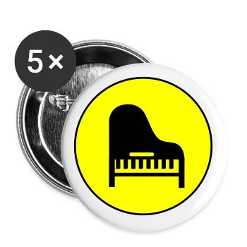 Klavier musik - Buttons groß 56 mm (5er Pack) - Weiß - Vorne