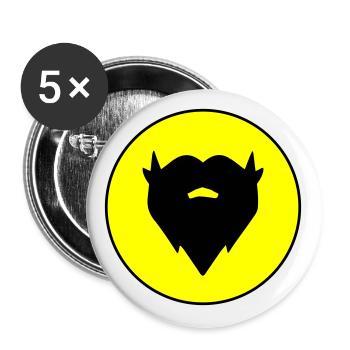Symbole de barbe - Lot de 5 grands badges (56 mm) - blanc - Devant