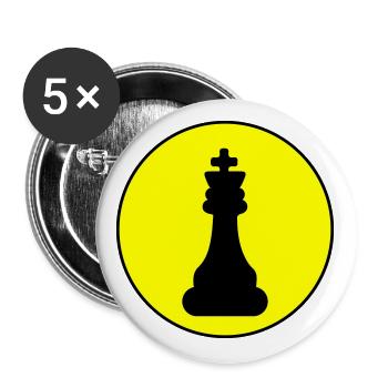 Chess piece King - Buttons large 2.2''/56 mm (5-pack) - white - Front