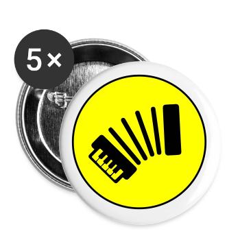 Musique d’accordéon - Lot de 5 grands badges (56 mm) - blanc - Devant