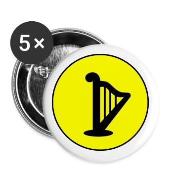 Harp symbol - Buttons large 2.2''/56 mm (5-pack) - white - Front