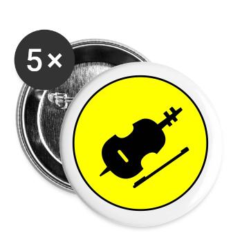 Violin Icon symbol - Buttons large 2.2''/56 mm (5-pack) - white - Front