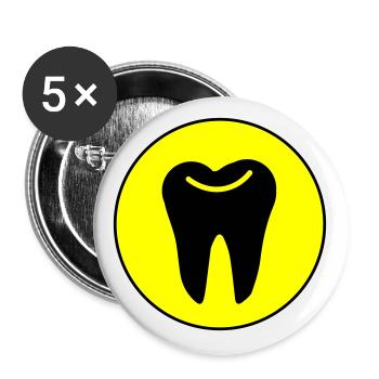 Zahn icon symbol - Buttons groß 56 mm (5er Pack) - Weiß - Vorne