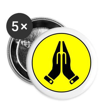 Hands symbol - Buttons large 2.2''/56 mm (5-pack) - white - Front