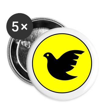 Symbole de la colombe - Lot de 5 grands badges (56 mm) - blanc - Devant