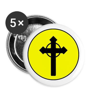 Cross symbol - Buttons large 2.2''/56 mm (5-pack) - white - Front