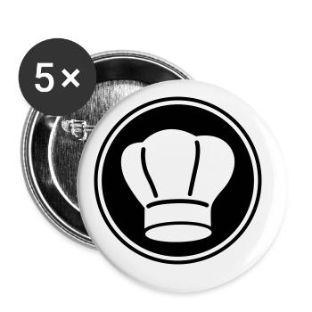 Symbole du chapeau de chef - Lot de 5 grands badges (56 mm) - blanc - Devant