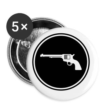 weapon pistol - Buttons large 2.2''/56 mm (5-pack) - white - Front