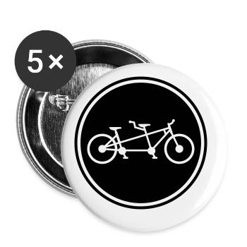 Bicycle tandem - Buttons large 2.2''/56 mm (5-pack) - white - Front