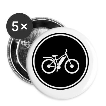 ebike fahrrad - Buttons groß 56 mm (5er Pack) - Weiß - Vorne