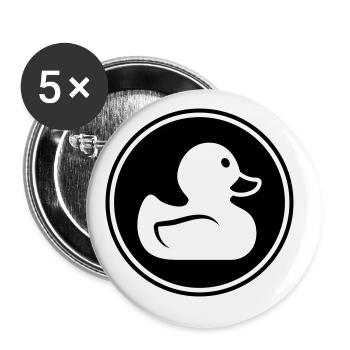 Duck Icon - Buttons large 2.2''/56 mm (5-pack) - white - Front