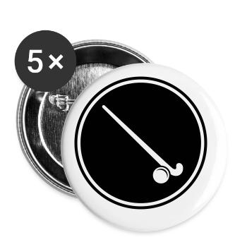 Feldhockey symbol Icon - Buttons groß 56 mm (5er Pack) - Weiß - Vorne