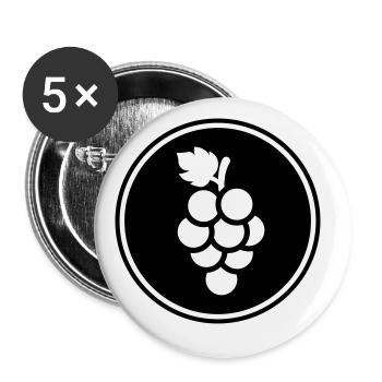 raisins - Lot de 5 grands badges (56 mm) - blanc - Devant