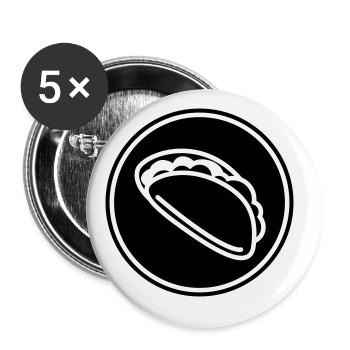Burrito Symbol - Buttons large 2.2''/56 mm (5-pack) - white - Front