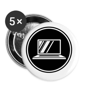 Icône de l’ordinateur portable - Lot de 5 grands badges (56 mm) - blanc - Devant
