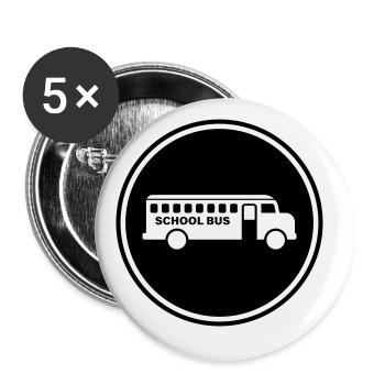 School bus school - Buttons large 2.2''/56 mm (5-pack) - white - Front