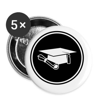 Student cap - Buttons large 2.2''/56 mm (5-pack) - white - Front