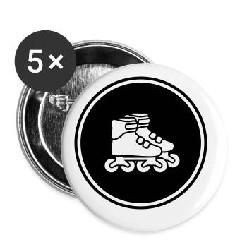 Inline skates symbol - Buttons large 2.2''/56 mm (5-pack) - white - Front