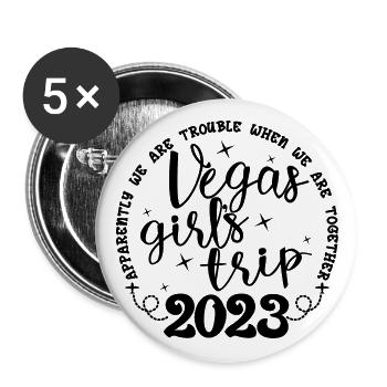 Vegas Girls Trip 2023 - Girls Trip Weekend Party - Buttons large 2.2''/56 mm (5-pack) - white - Front