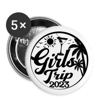 Girls Trip 2023 - Cool Girls Party Trip Vacation - Buttons large 2.2''/56 mm (5-pack) - white - Front
