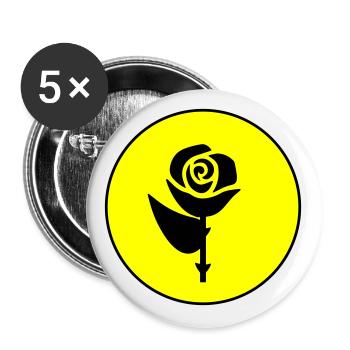 Rose icon Symbol - Buttons groß 56 mm (5er Pack) - Weiß - Vorne