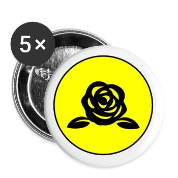 Symbole de la rose - Lot de 5 grands badges (56 mm) - blanc - Devant