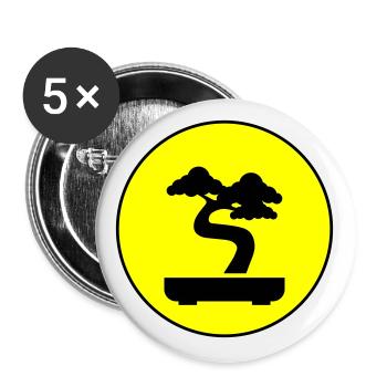 Bonsai icon Symbol - Buttons large 2.2''/56 mm (5-pack) - white - Front