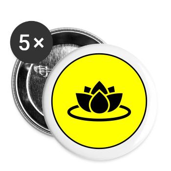 Water Rose Icon Icon - Buttons large 2.2''/56 mm (5-pack) - white - Front