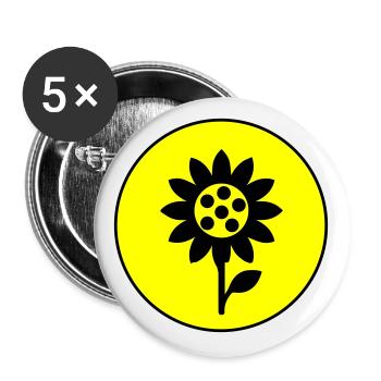 Icône d’icône de tournesol - Lot de 5 grands badges (56 mm) - blanc - Devant