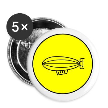 Symbole de l’icône Zeppelin - Lot de 5 grands badges (56 mm) - blanc - Devant