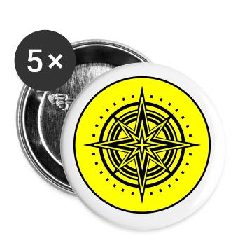Icône de la boussole - Lot de 5 grands badges (56 mm) - blanc - Devant