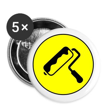 Icône Silhouette du peintre - Lot de 5 grands badges (56 mm) - blanc - Devant