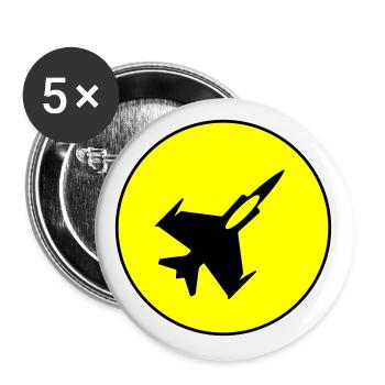 Airplane jet symbol - Buttons large 2.2''/56 mm (5-pack) - white - Front