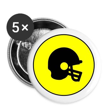 Icône Casque de football - Lot de 5 grands badges (56 mm) - blanc - Devant