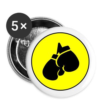 Boxhandschuhe symbol - Buttons groß 56 mm (5er Pack) - Weiß - Vorne