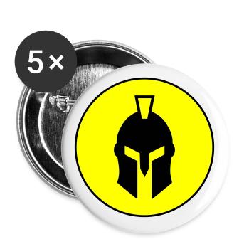 Spartaner Helm - Buttons groß 56 mm (5er Pack) - Weiß - Vorne