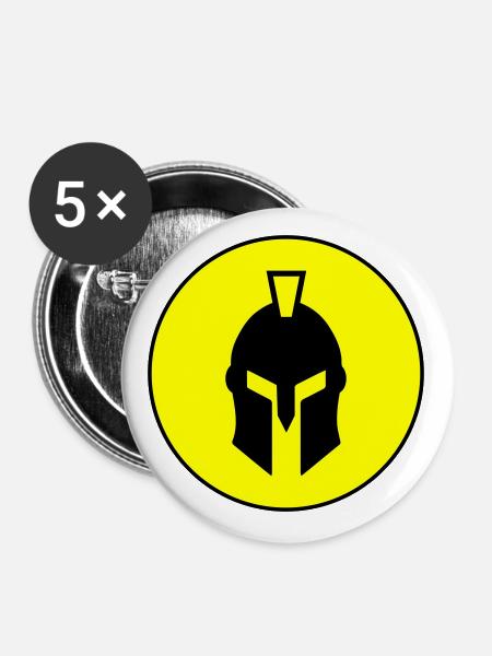 Spartaner Helm - Buttons groß 56 mm (5er Pack) - Weiß
