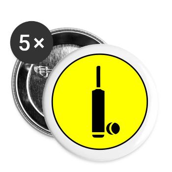 Cricket icon symbol - Buttons large 2.2''/56 mm (5-pack) - white - Front