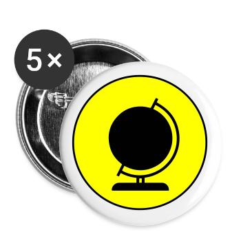 Globus symbol icon - Buttons groß 56 mm (5er Pack) - Weiß - Vorne