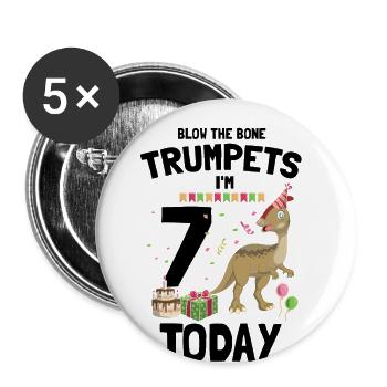Parasaurolophus for dinosaurs and fosil hunters - Buttons large 2.2''/56 mm (5-pack) - white - Front