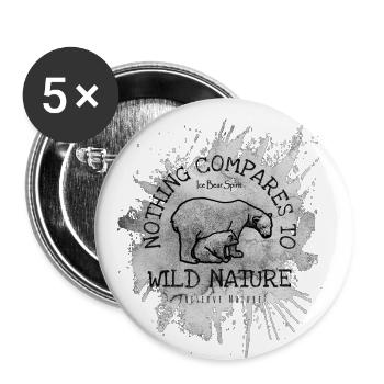 Ours Splash Gris - Nothing compares To Nature - Lot de 5 grands badges (56 mm) - blanc - Devant